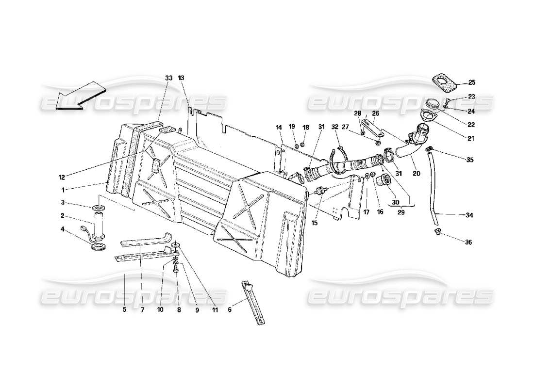 Ferrari 348 (2.7 Motronic) FUEL TANK Part Diagram