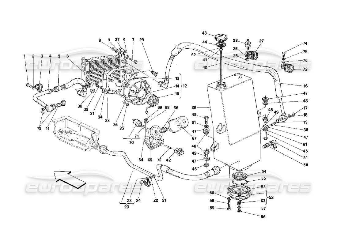 Ferrari 348 (2.7 Motronic) Lubrication System Part Diagram