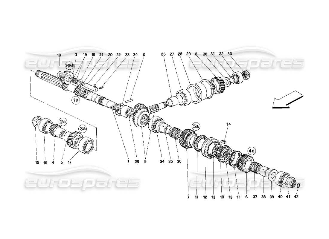 Ferrari 348 (2.7 Motronic) Main Shaft Gears Part Diagram