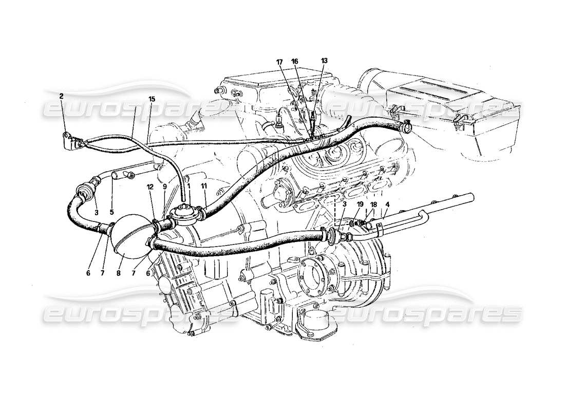 Ferrari 328 (1985) Air Injection (for CH Version) Part Diagram