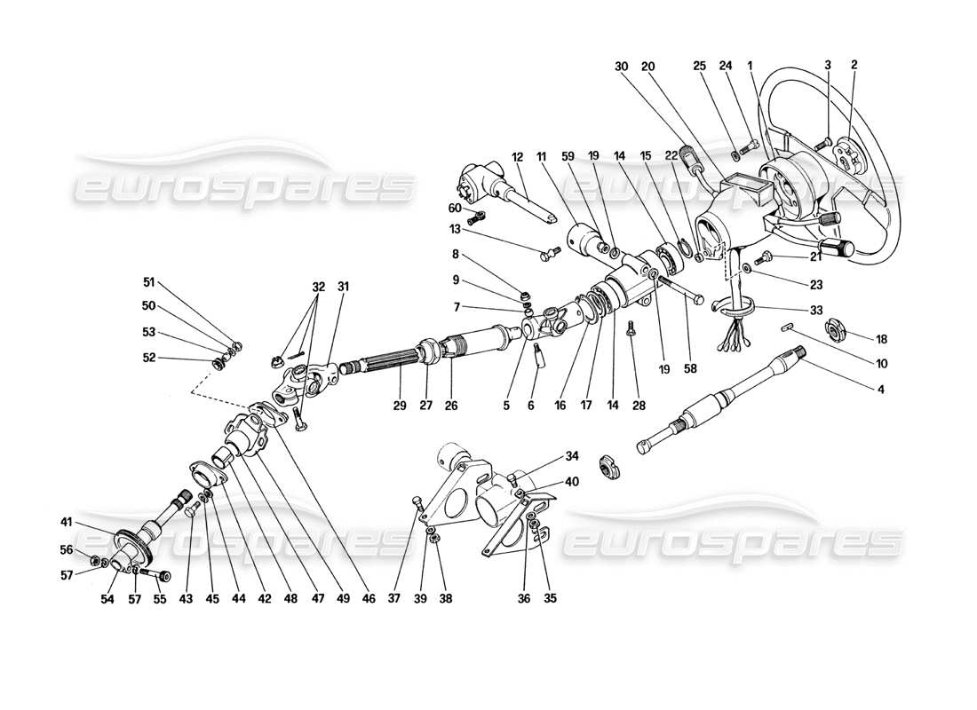 Ferrari 328 (1985) Steering Column Part Diagram