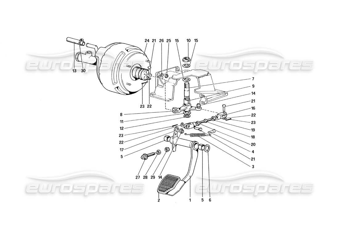 Ferrari 328 (1985) Brake Hydraulic System (Variants for RHD Version) Part Diagram