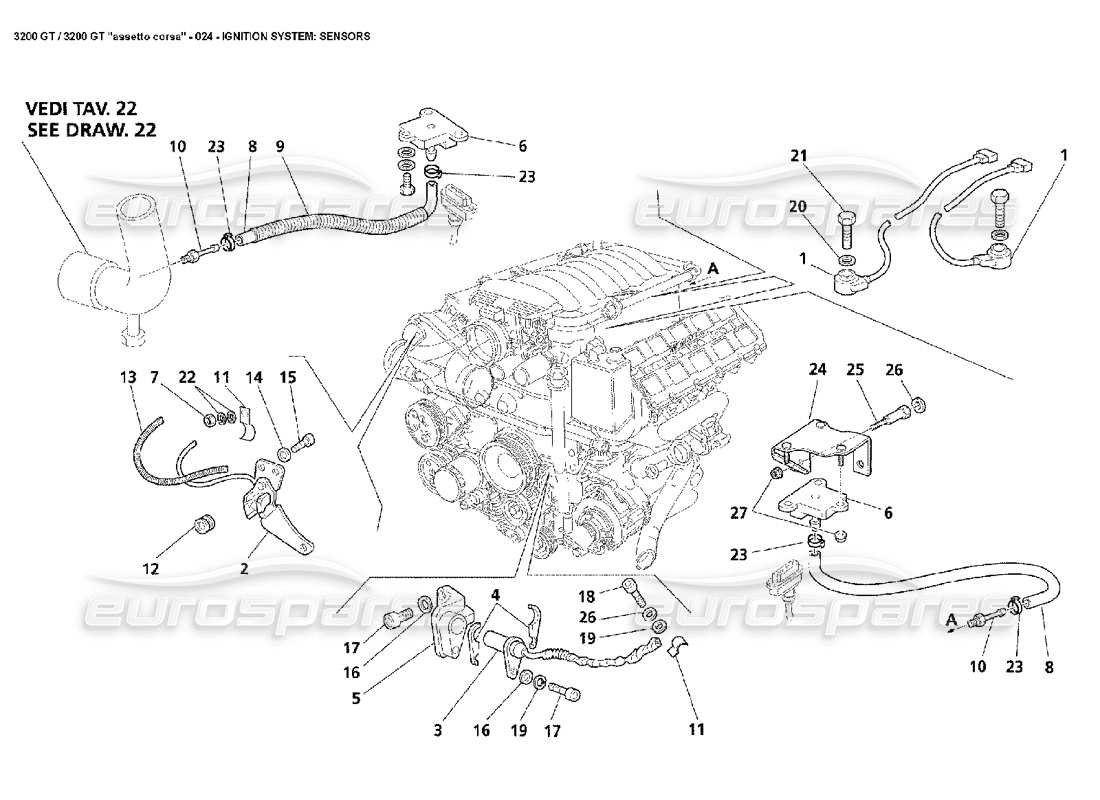 Phase Sensor Camshaft Right Camshaft Sensor Maserati 3200gt Gta Car