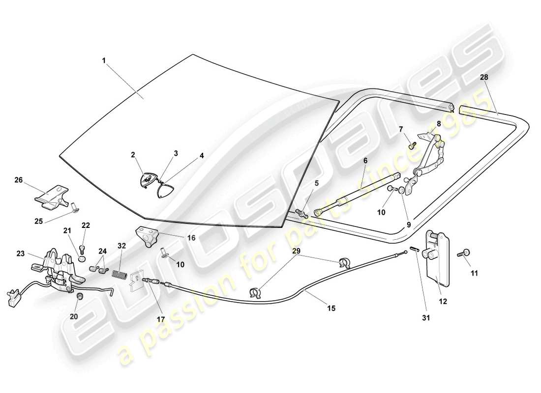 Lamborghini Reventon BONNET Part Diagram