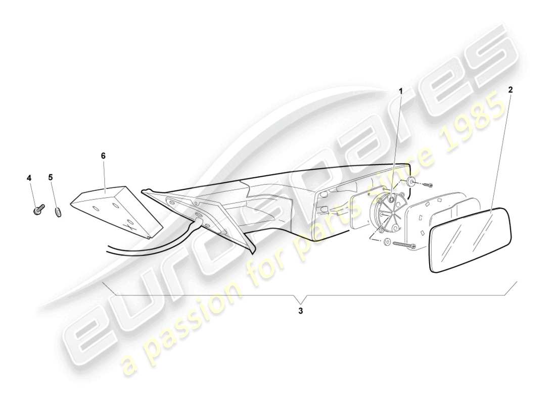 Lamborghini Reventon Roadster EXTERIOR MIRROR Part Diagram