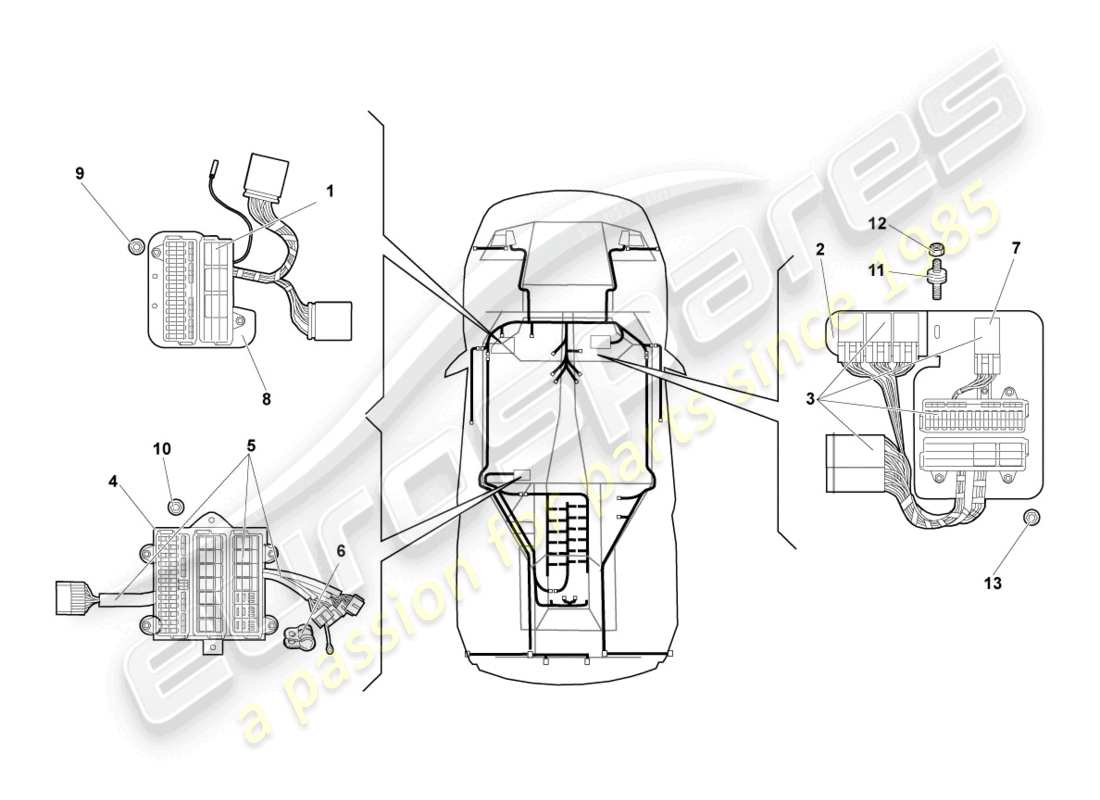 Lamborghini Reventon Roadster CENTRAL ELECTRICS Part Diagram