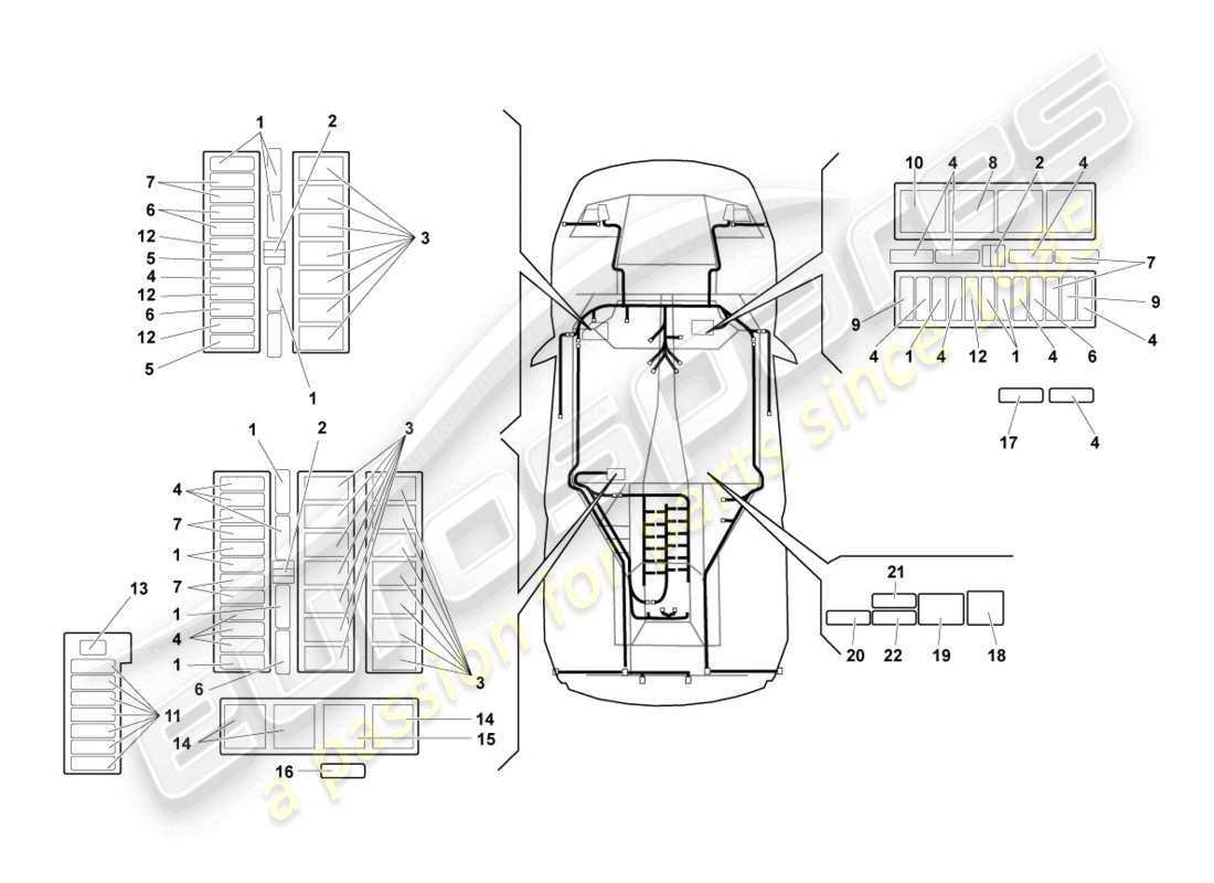 Lamborghini Reventon Roadster CENTRAL ELECTRICS Part Diagram