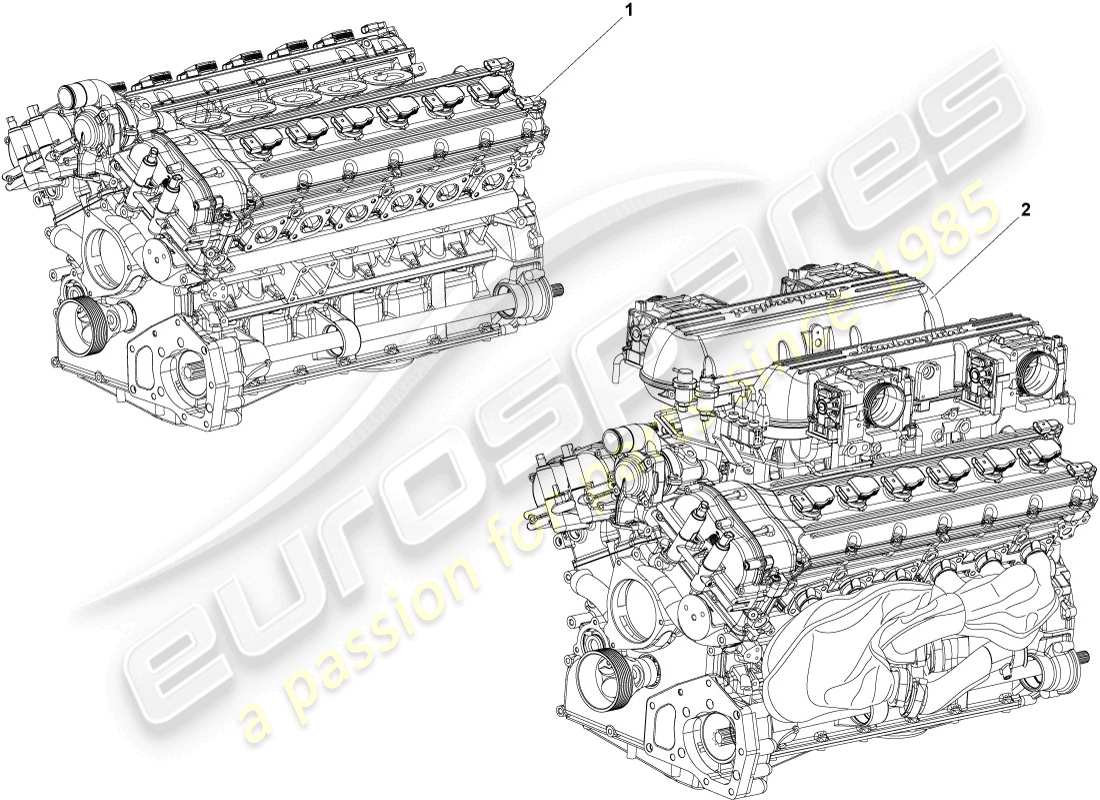 Lamborghini Murcielago Coupe (2002) BASE ENGINE Part Diagram