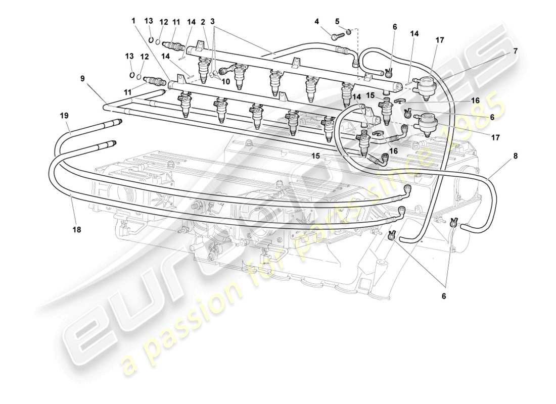 Lamborghini Murcielago Coupe (2002) INTAKE SYSTEM Part Diagram