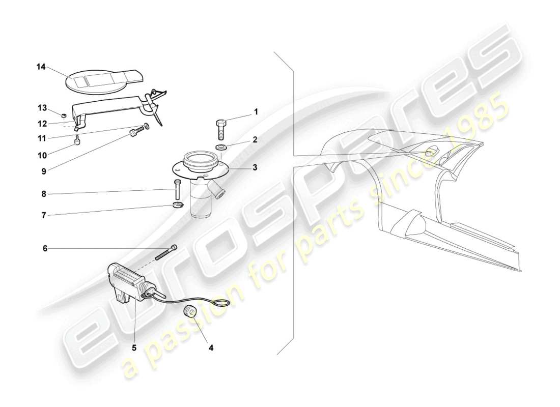Lamborghini Murcielago Roadster (2005) FUEL FILLER FLAP Part Diagram