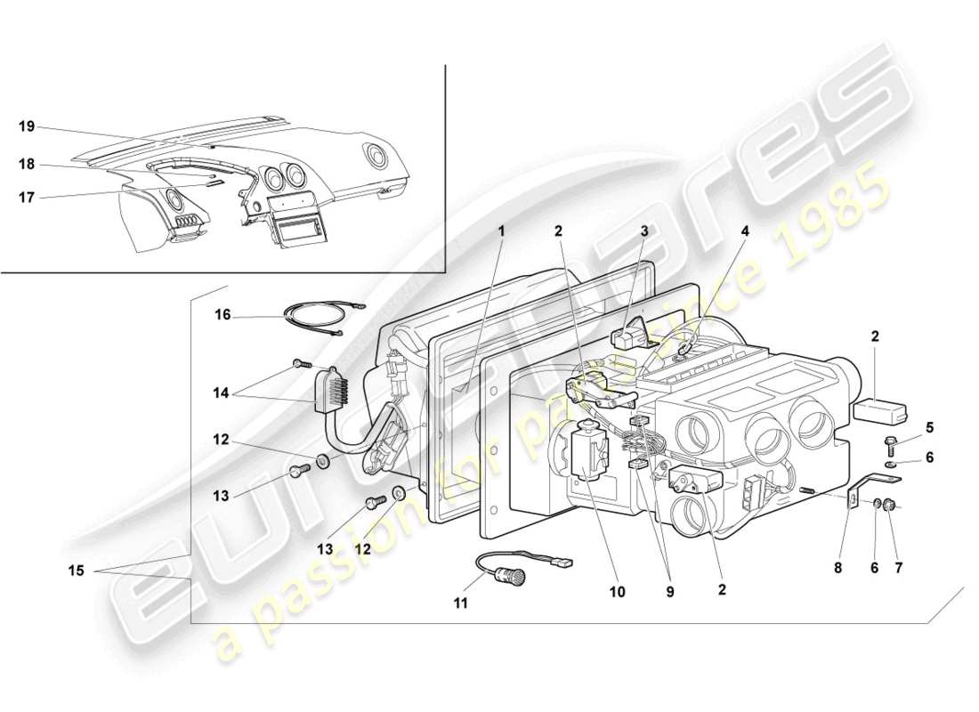 Lamborghini Murcielago Coupe (2003) AIR CONDITIONING LHD Part Diagram