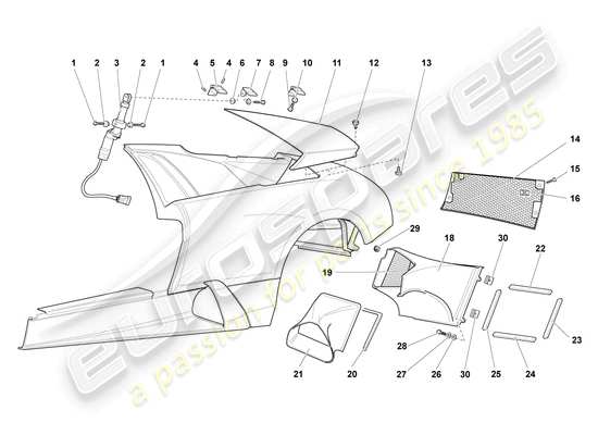 a part diagram from the Lamborghini Murcielago Coupe (2005) parts catalogue