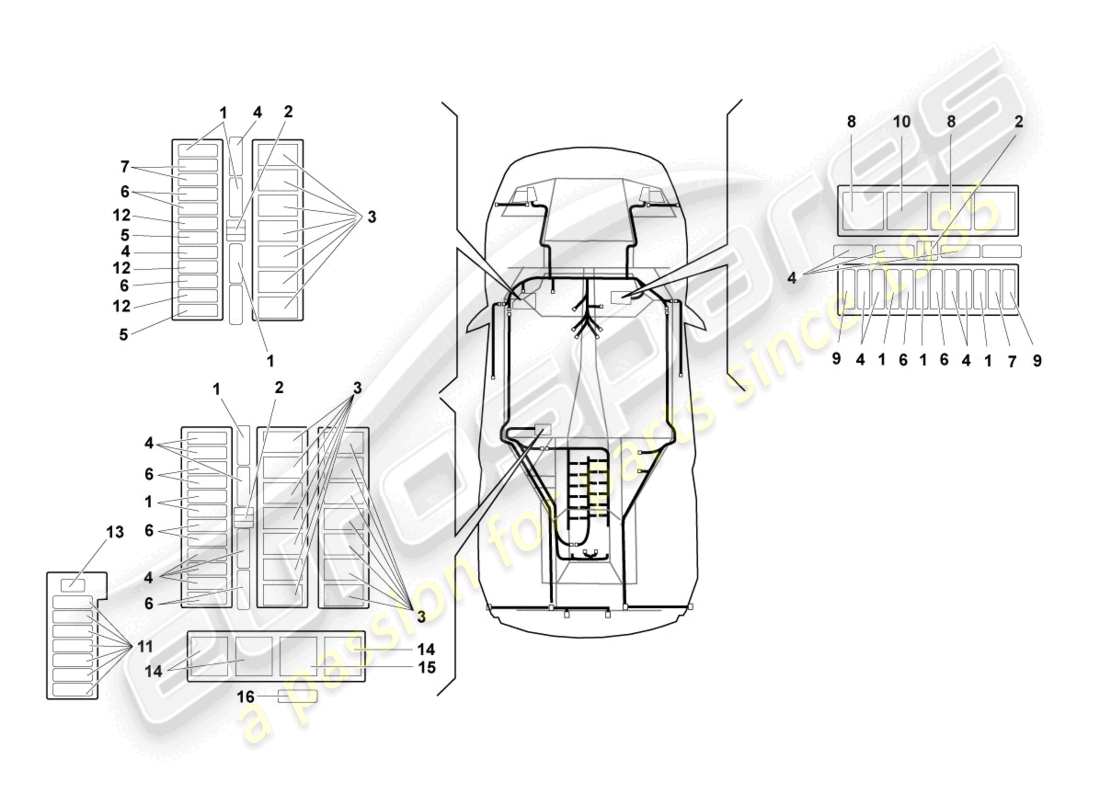 Lamborghini Murcielago Roadster (2006) CENTRAL ELECTRICS Part Diagram