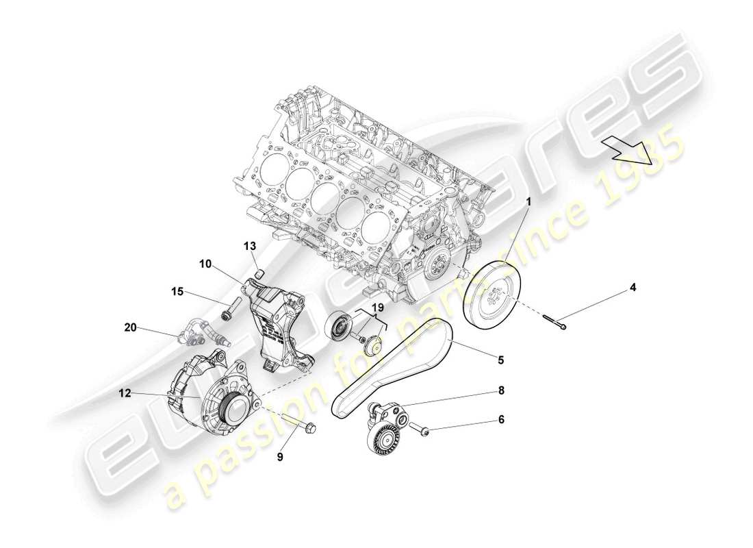 Lamborghini LP550-2 COUPE (2010) ALTERNATOR Part Diagram