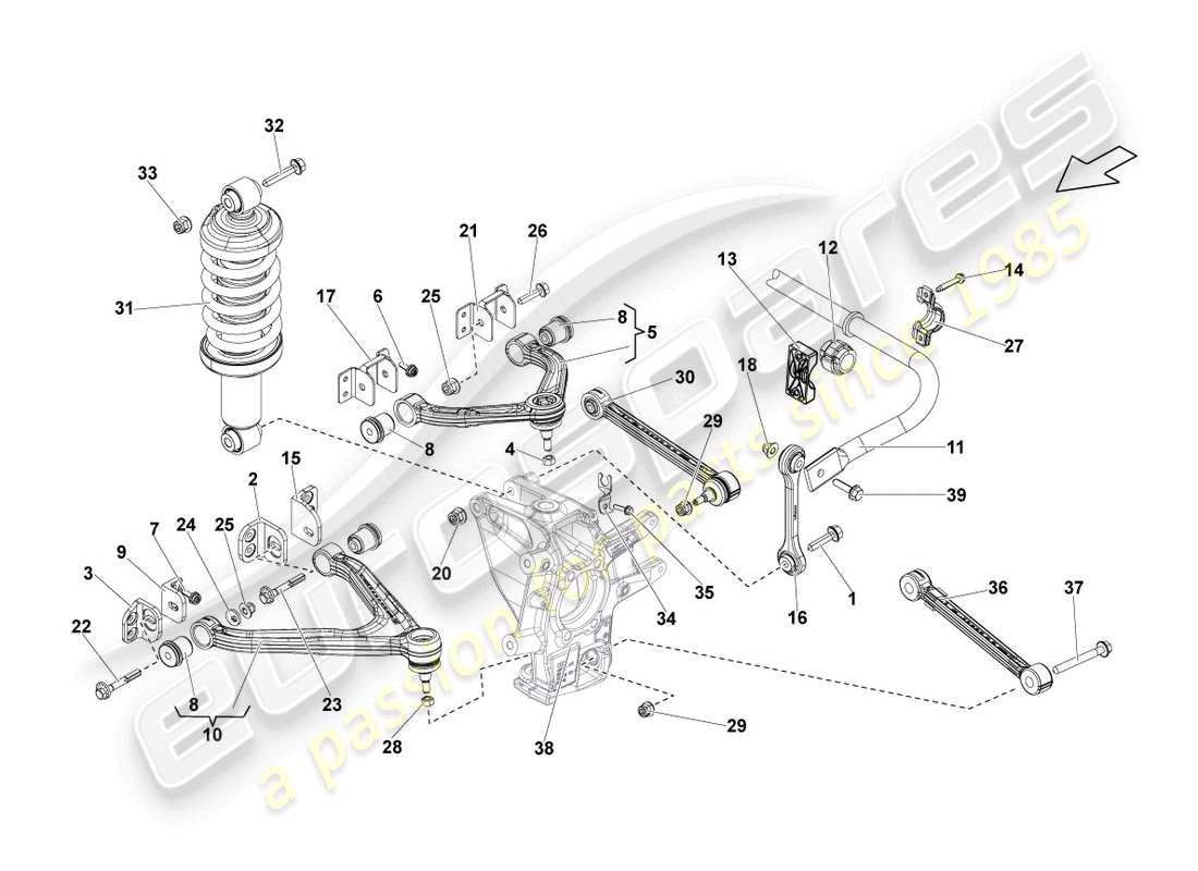 Lamborghini LP550-2 COUPE (2012) WISHBONE REAR Part Diagram