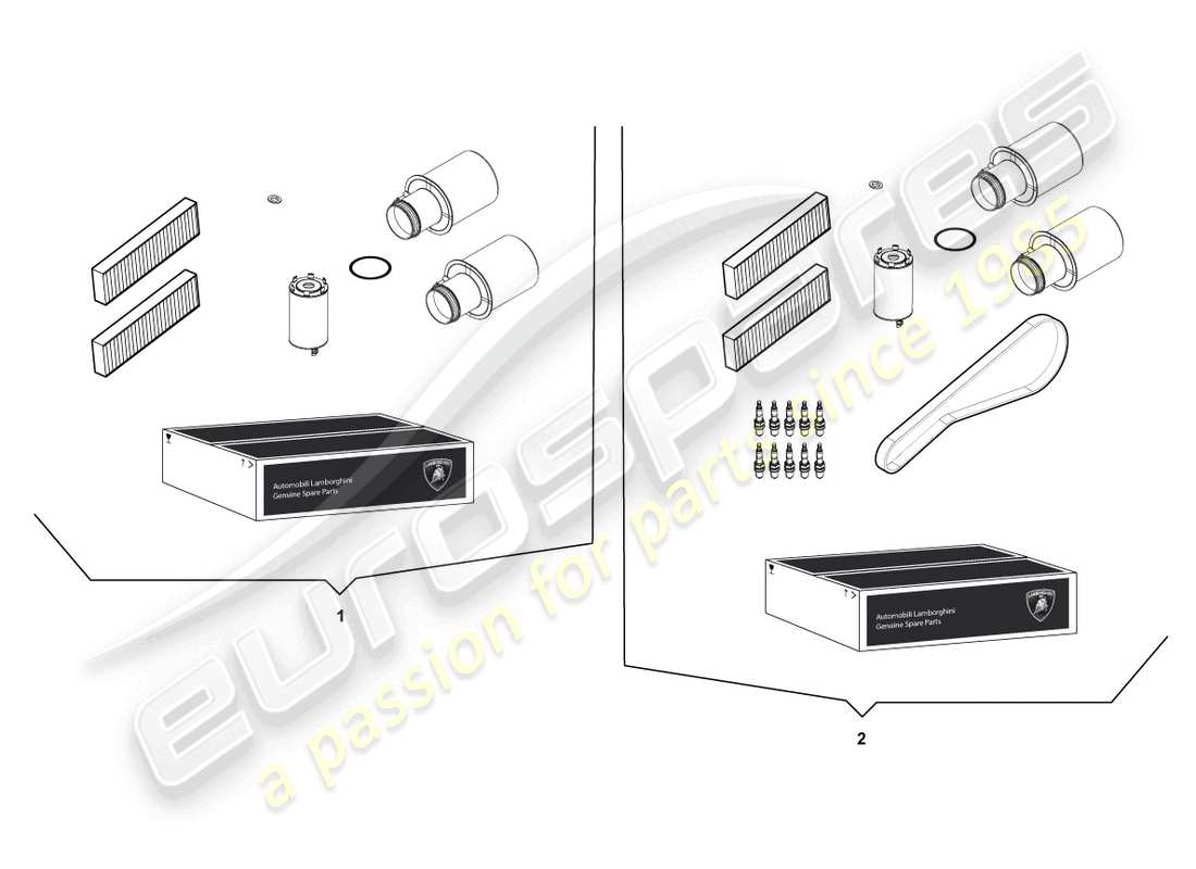 Lamborghini LP550-2 COUPE (2013) SERVICE SCHEDULE Part Diagram