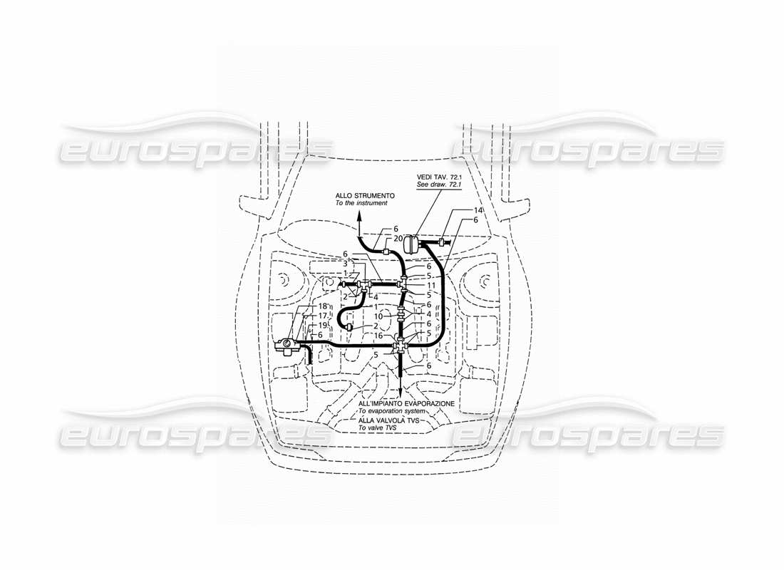 Maserati Ghibli 2.8 (ABS) Vacuum Sustem (RH Drive) Part Diagram