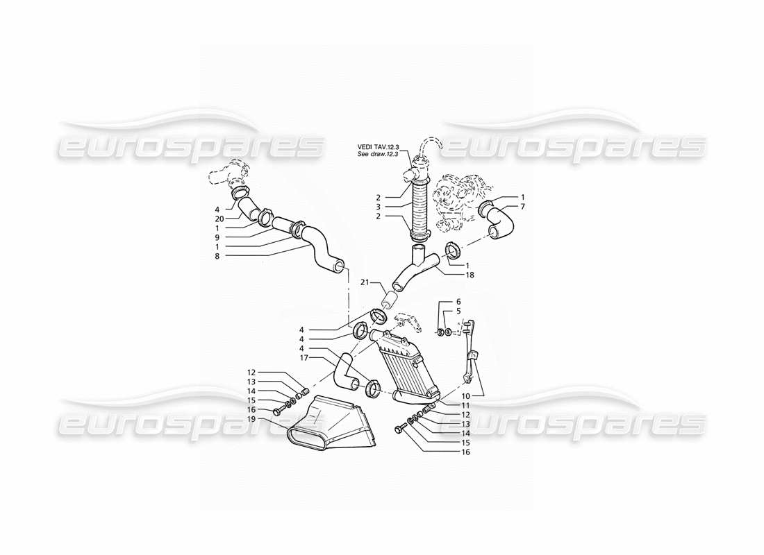 Maserati Ghibli 2.8 (ABS) Heat Exchanger Pipes LH Side Part Diagram