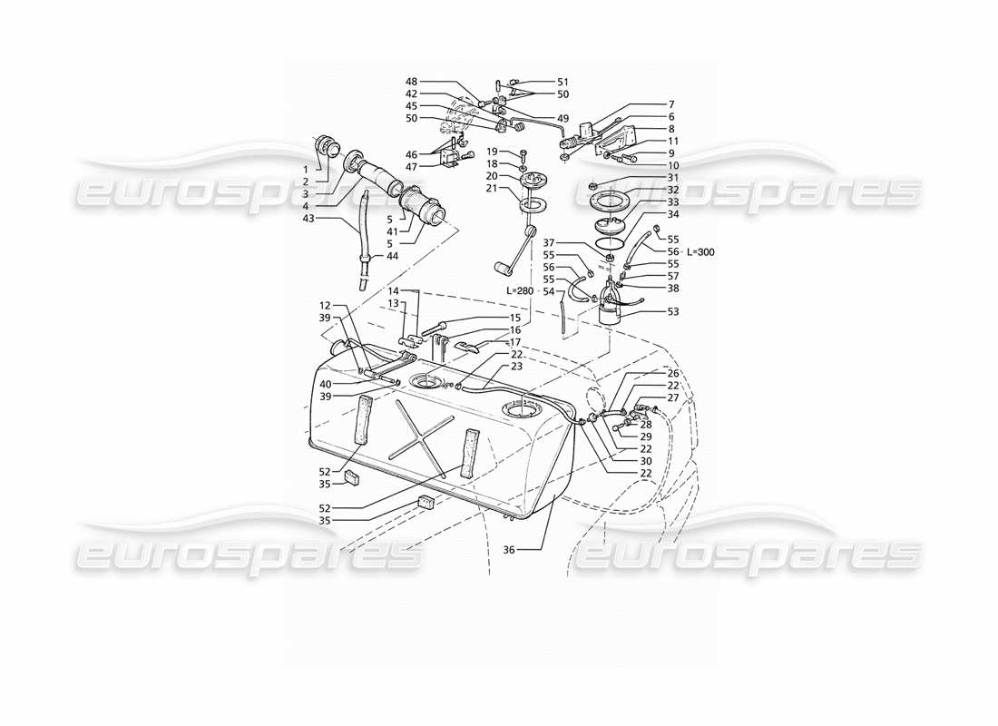 Maserati Ghibli 2.8 (ABS) FUEL TANK Part Diagram