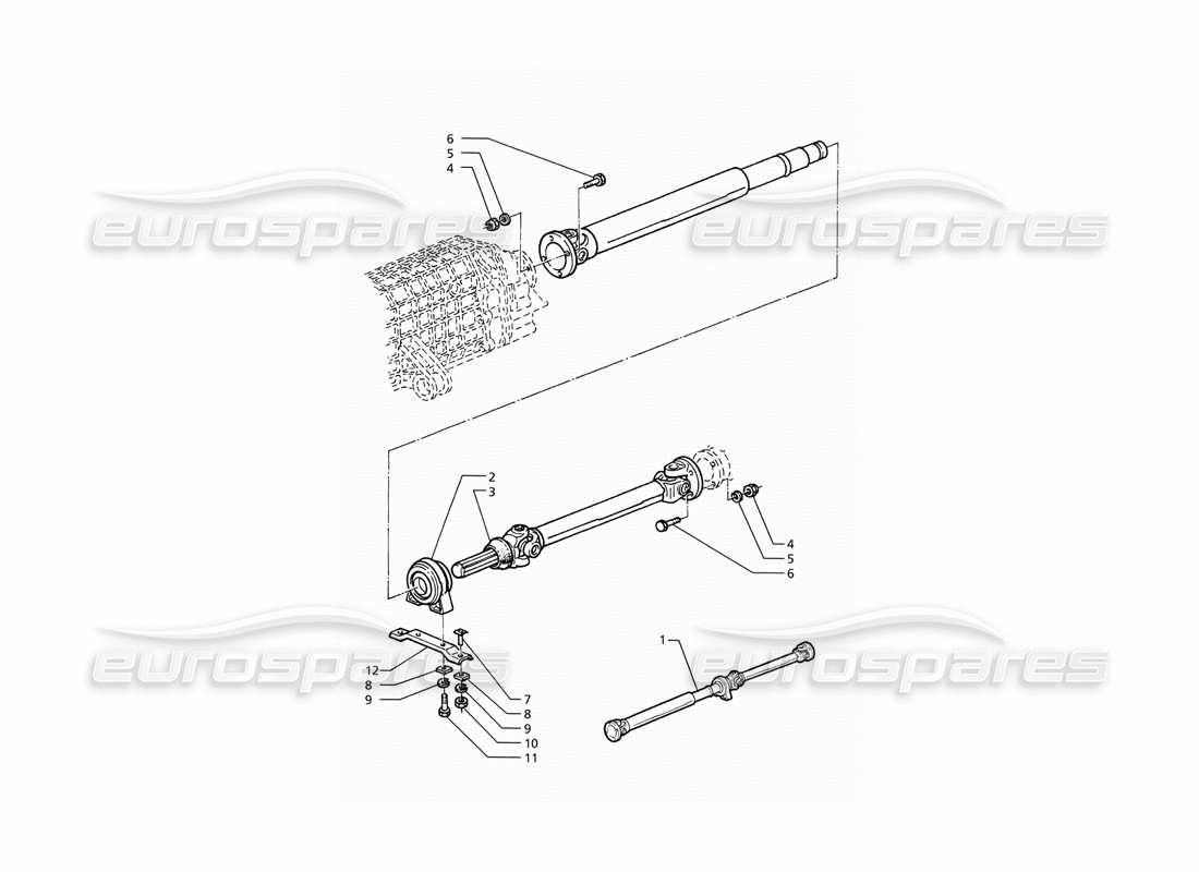Maserati Ghibli 2.8 (ABS) Propeller Shaft and Carrier Part Diagram