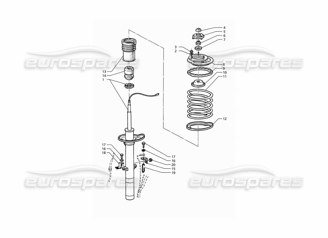 Maserati Ghibli 2.8 (ABS) FRONT SHOCK ABSORBER Part Diagram
