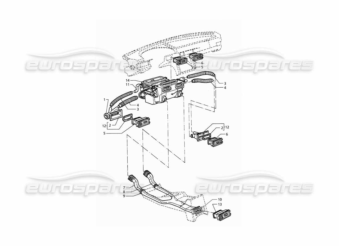 Maserati Ghibli 2.8 (ABS) Passenger Compartment Ventilation Part Diagram