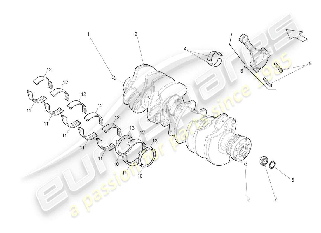 Lamborghini LP550-2 COUPE (2014) crankshaft Part Diagram