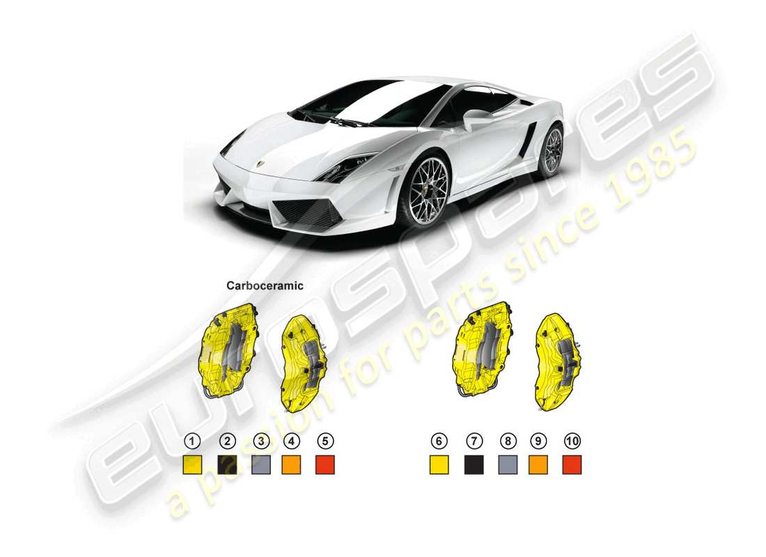 Lamborghini LP550-2 Coupe (Accessories) RETROFIT KIT FOR COLOUR BRAKE CALIPER Part Diagram