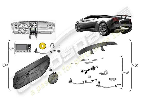 a part diagram from the Lamborghini Superleggera (Accessories) parts catalogue