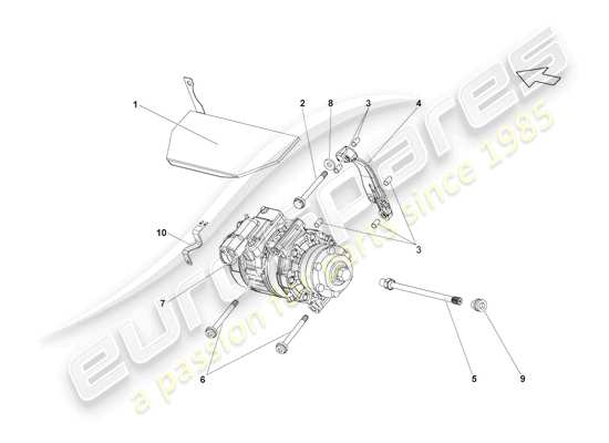 a part diagram from the Lamborghini LP550-2 Spyder (2010) parts catalogue