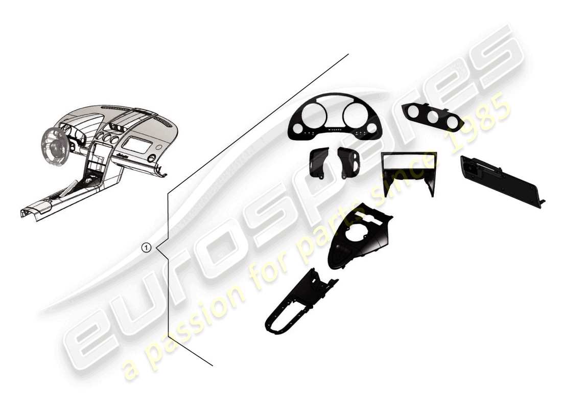 Lamborghini LP550-2 Spyder (Accessories) RETROFIT KIT PIANO PAINT Part Diagram