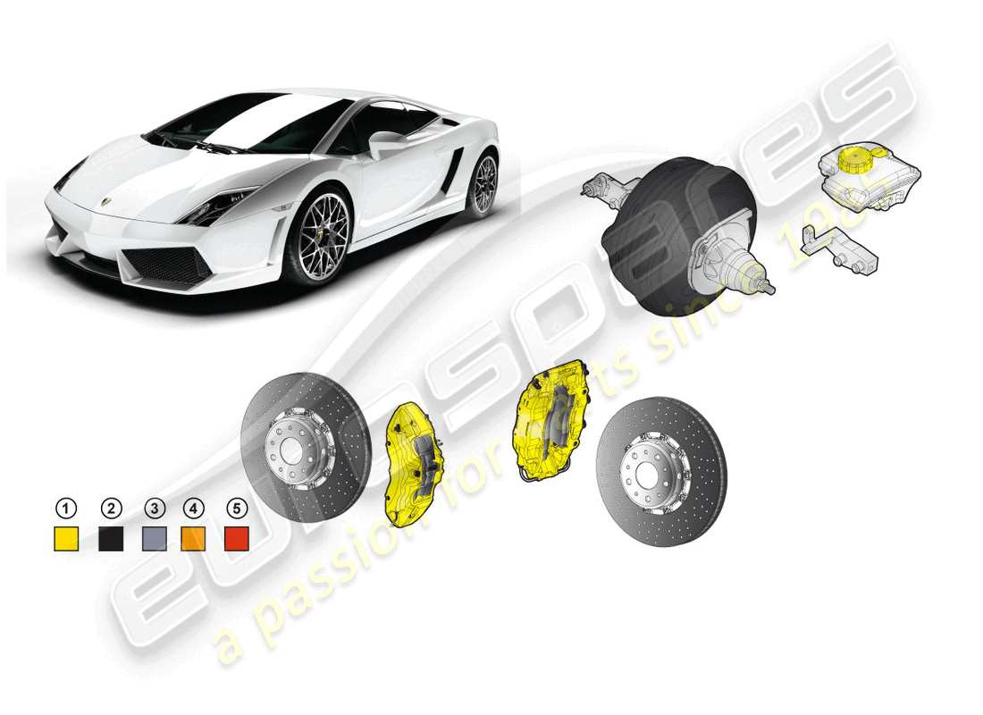 Lamborghini LP550-2 Spyder (Accessories) RETROFIT KIT FOR CERAMIC BRAKE Part Diagram