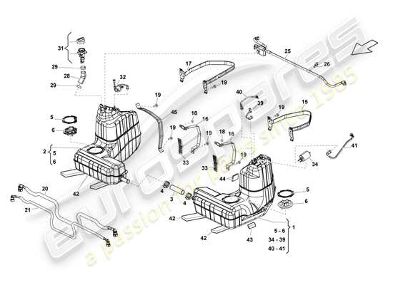 a part diagram from the Lamborghini LP550-2 Spyder (2011) parts catalogue