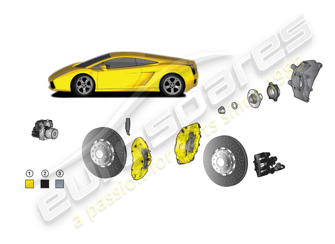 Lamborghini Gallardo Coupe (Accessories) RETROFIT KIT FOR CERAMIC BRAKE Part Diagram