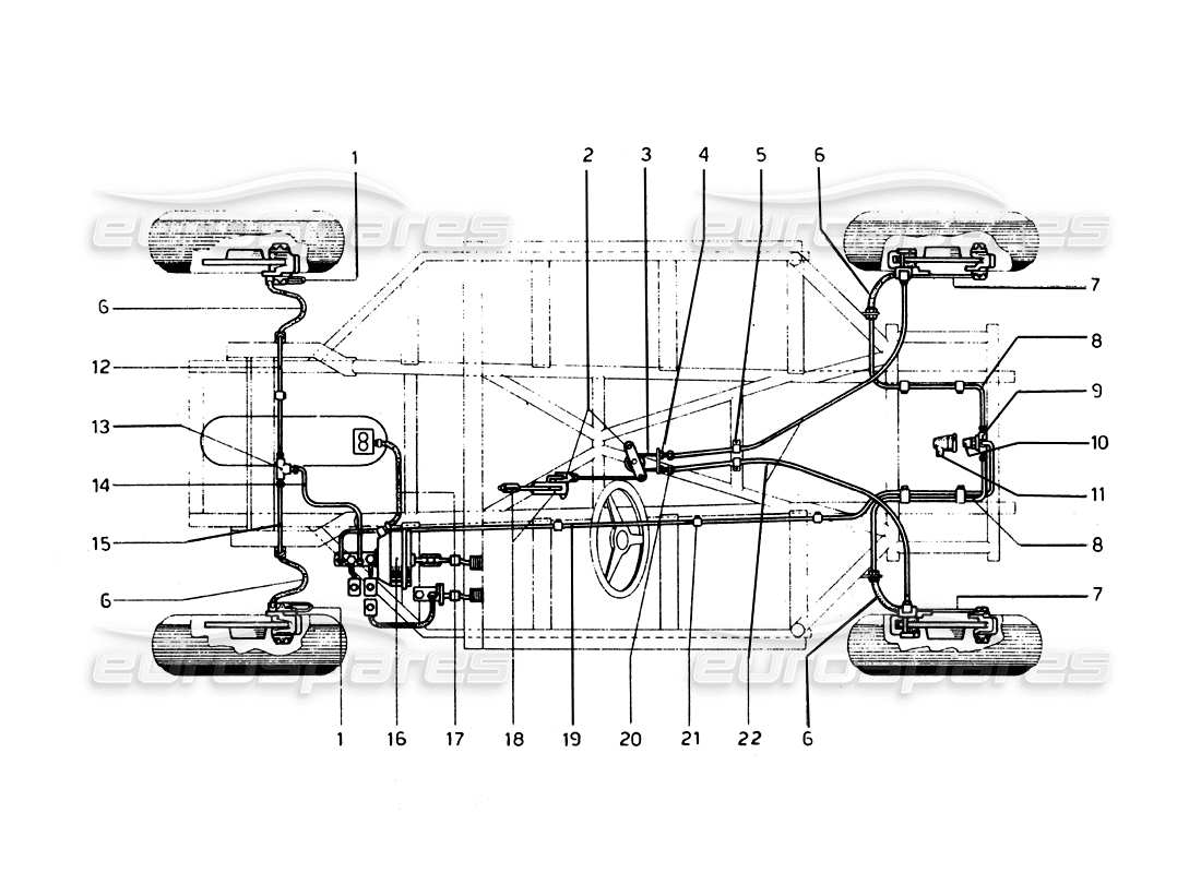 Ferrari 275 GTB/GTS 2 cam Brake System Part Diagram