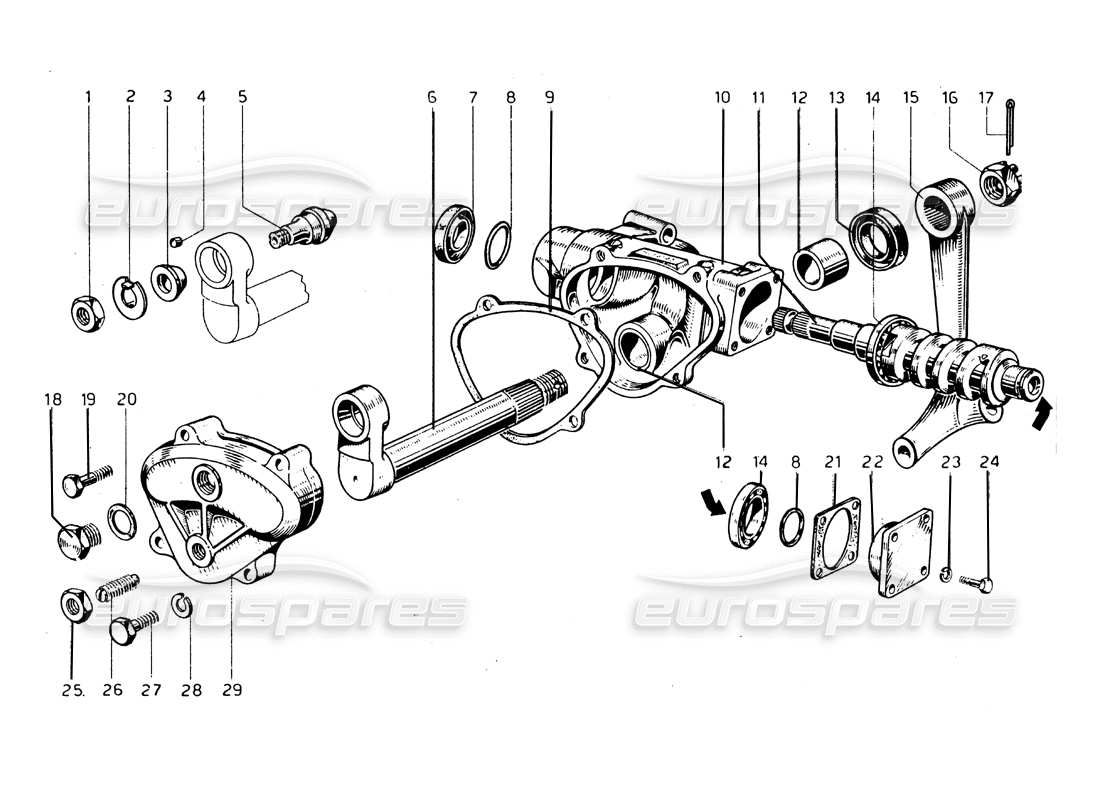 Ferrari 275 GTB/GTS 2 cam Steering box Part Diagram