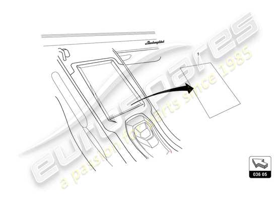 a part diagram from the Lamborghini Huracan STO (Accessories) parts catalogue
