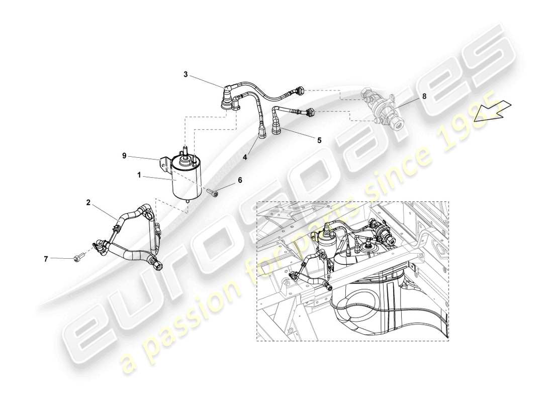 Lamborghini LP550-2 SPYDER (2013) FUEL FILTER Part Diagram