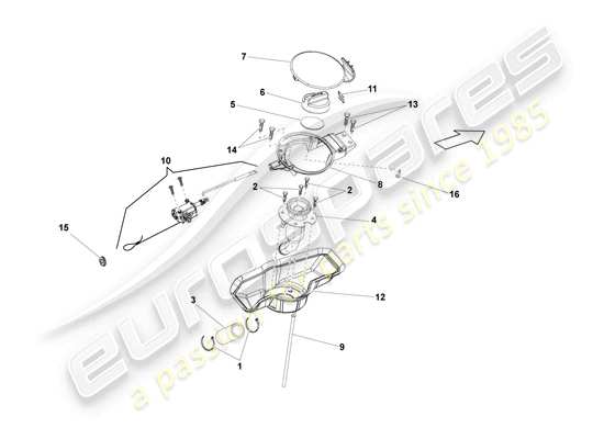 a part diagram from the Lamborghini LP550-2 Spyder (2014) parts catalogue