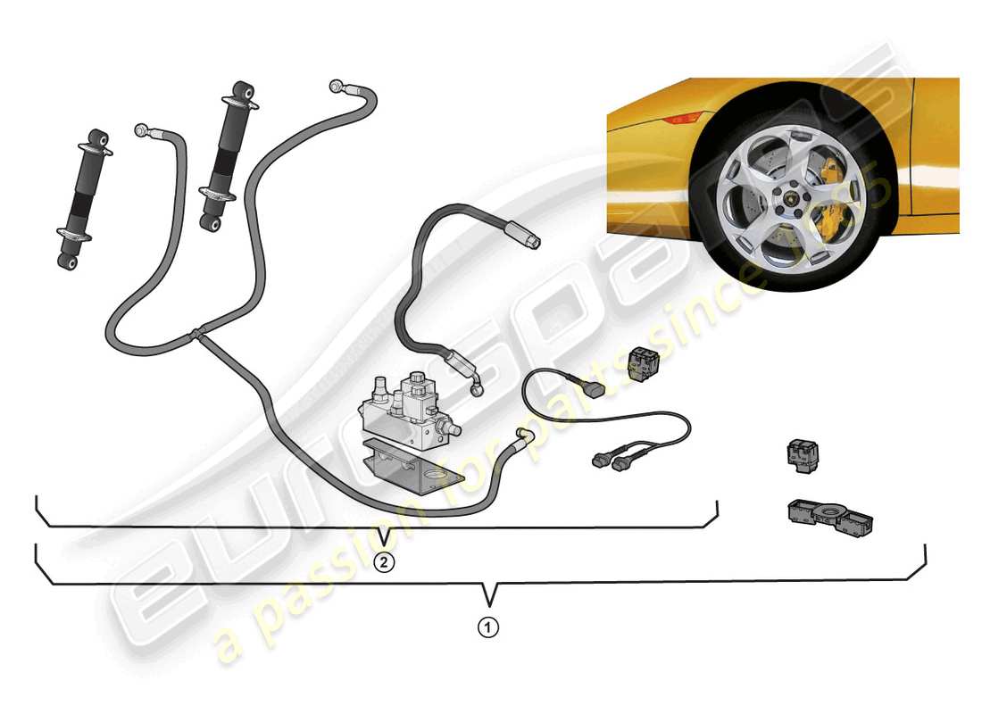 Lamborghini LP560-4 Spider (Accessories) RETROFIT KIT Part Diagram