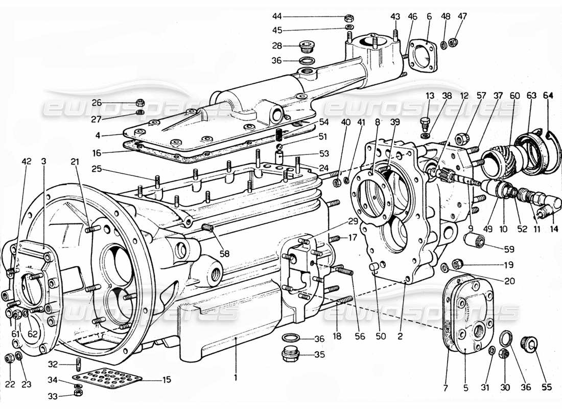 Ferrari 365 GTC4 (Mechanical) GEARBOX CASING Part Diagram