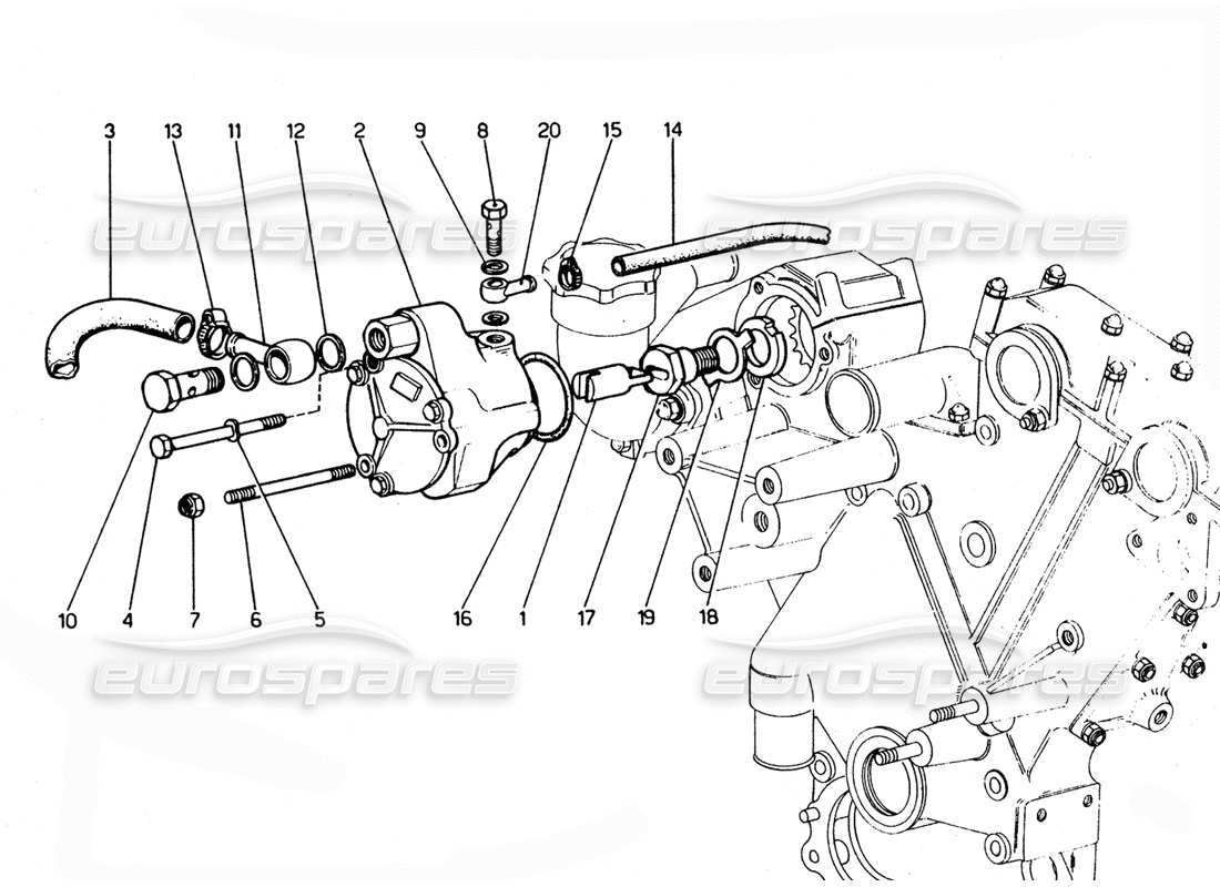 Ferrari 365 GTC4 (Mechanical) Brake vacum pump - Revision Part Diagram