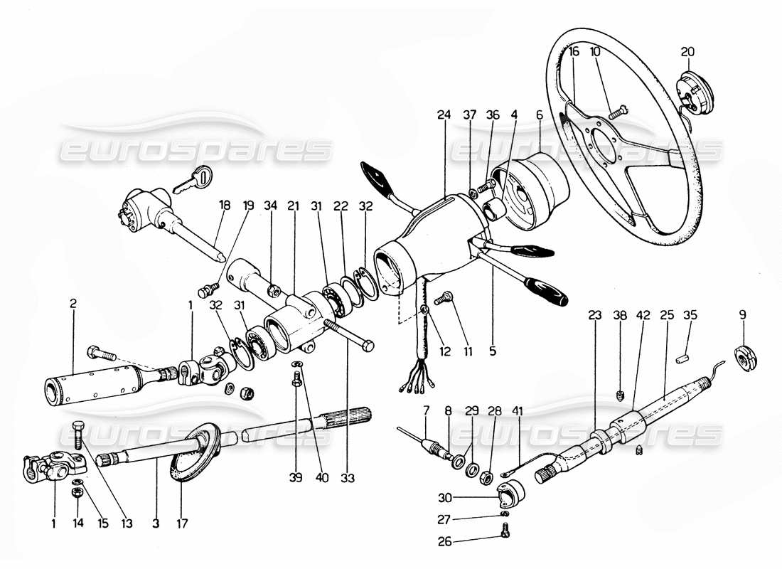 Ferrari 365 GTC4 (Mechanical) Steering Colume - Revision Part Diagram