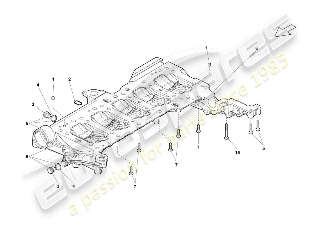 Lamborghini LP560-2 Coupe 50 (2014) engine oil sump Part Diagram
