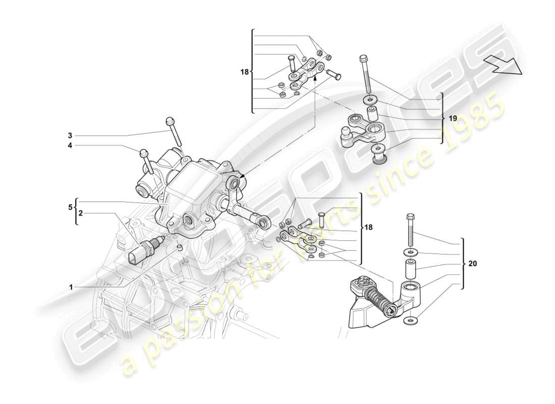 Lamborghini LP560-2 Coupe 50 (2014) SELECTOR MECHANISM OUTER Part Diagram