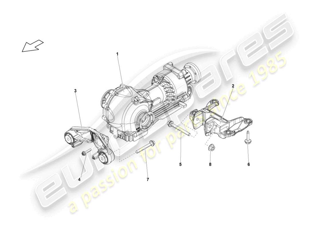 Lamborghini LP560-2 Coupe 50 (2014) FINAL DRIVE, COMPLETE FRONT Part Diagram