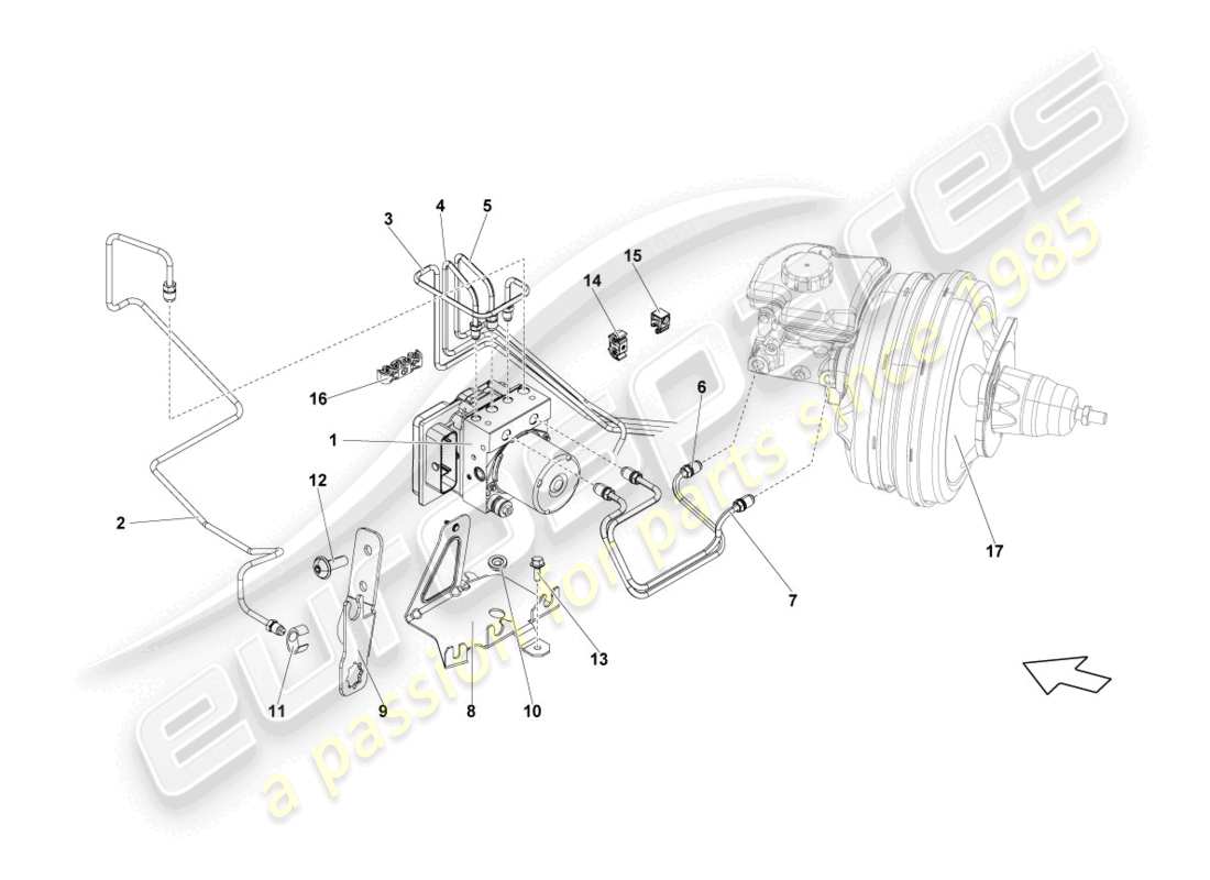 Lamborghini LP560-2 Coupe 50 (2014) ABS UNIT Part Diagram