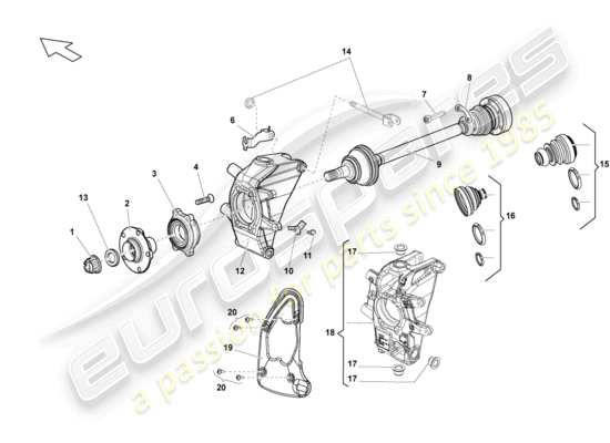 a part diagram from the Lamborghini Gallardo Spyder (2007) parts catalogue