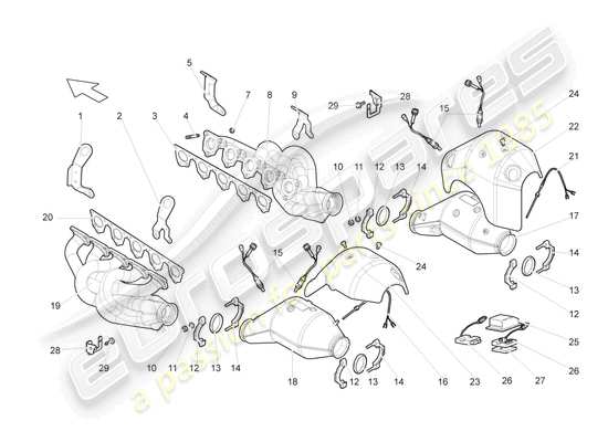 a part diagram from the Lamborghini Gallardo Spyder (2008) parts catalogue