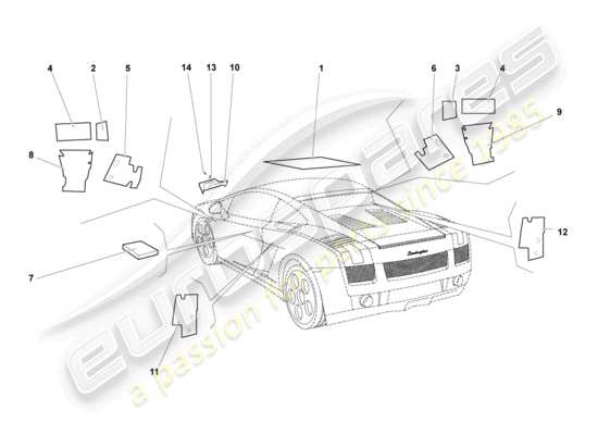 a part diagram from the Lamborghini Gallardo Spyder (2008) parts catalogue